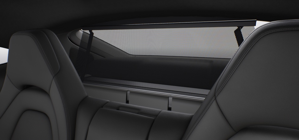 Electric roll-up sunblind for behind rear compartment