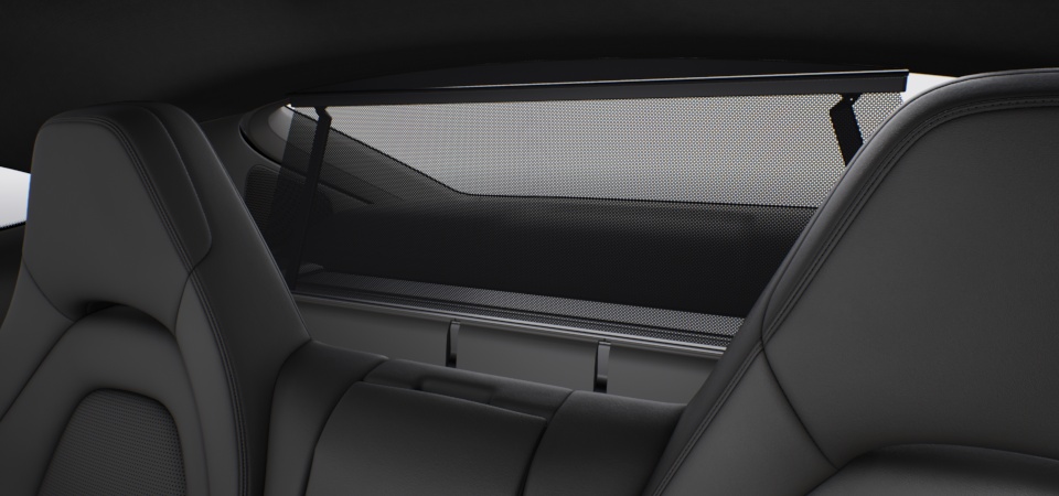 Electric roll-up sunblind for behind rear compartment and electric roll-up sunblinds for rear side windows