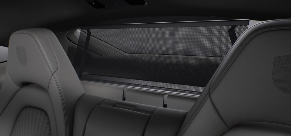 Electric roll-up sunblind for behind rear compartment