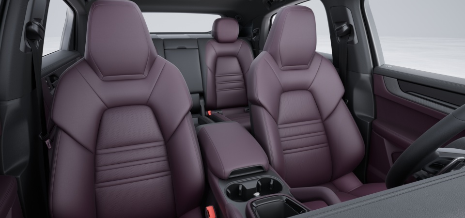 Leather interior in two-tone combination, smooth-finish leather Black and Bramble