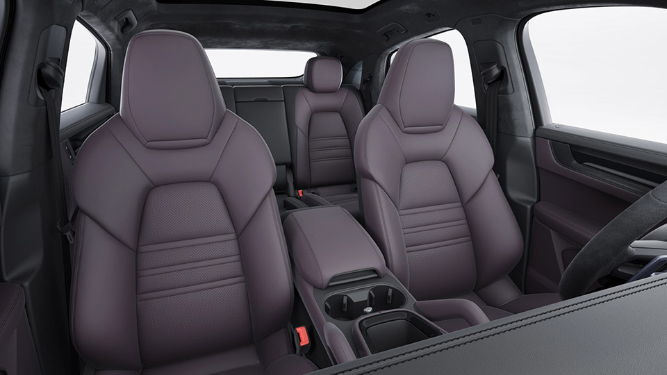 Leather interior in two-tone combination, smooth-finish leather Black and Bramble