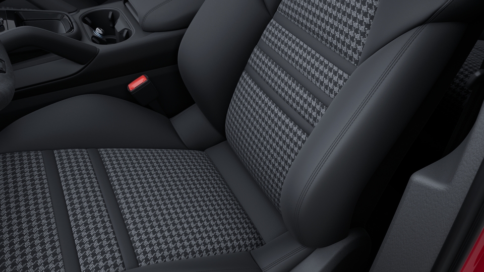 Extended partial leather interior in Black with seat centres in fabric